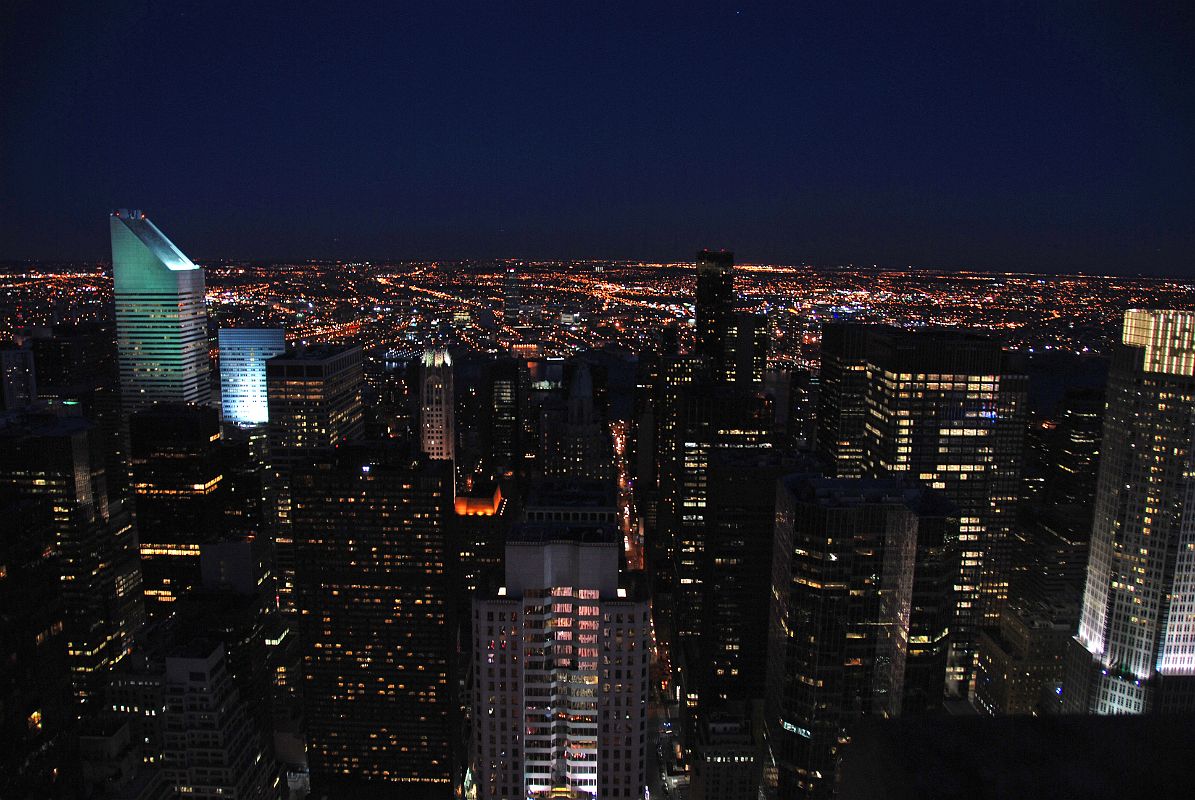 New York City Top Of The Rock 21 After Sunset East Buildings, Citigroup Center, Trump World Tower